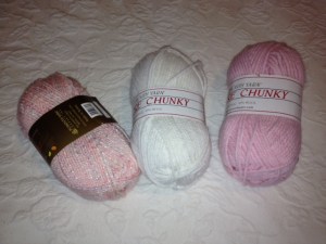 Yarn choices for a gift for a friend's new baby.