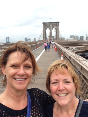 On the bridge with Dayna, wind-blown but having a great time.