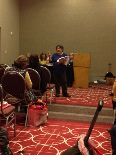 Janet Wong, Sylvia Vardell, Susan Marie Swanson, and Laura Purdie Salas leading a session on poetry, of course!