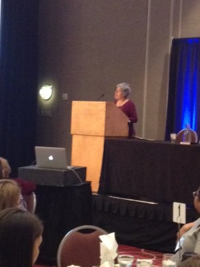 Marilyn Singer sang to the audience when she accepted her award for Excellence in Children's Poetry!