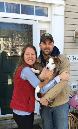Louie with his proud parents.