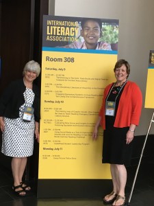 With Colette Bennett before our presentation.